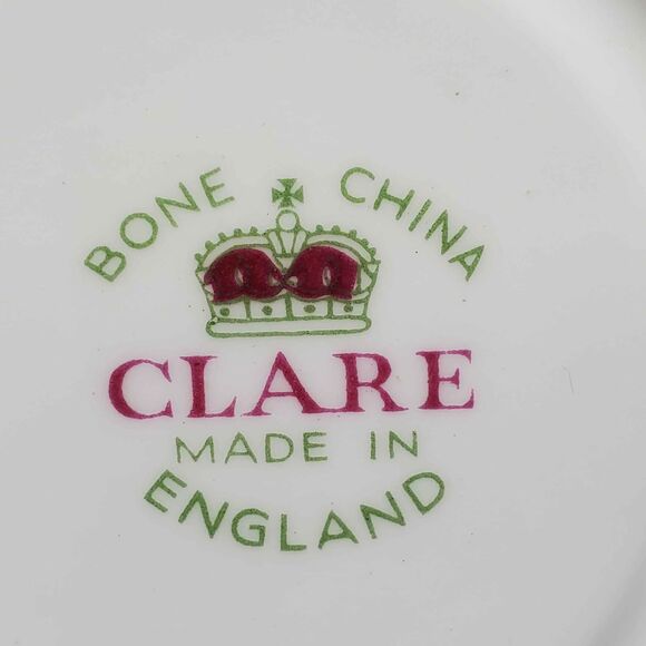 Clare Teacup and Saucer Pink Flowers Leaves Vintage - Picture 8 of 9